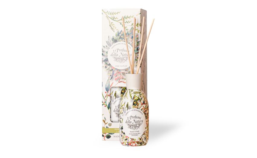 Bouquet diffusore fiori bianchi 250 ml--Bianco-Vetro Bouquet diffusore fiori bianchi 250 ml--Bianco-Vetro