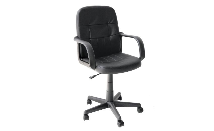 Aldo4 poltrona ufficio in similpelle nera-Elevazione a gas e rotelle-Nero-Similpelle-100 cmx59 cm Aldo4 poltrona ufficio in similpelle nera-Elevazione a gas e rotelle-Nero-Similpelle-100 cmx59 cm