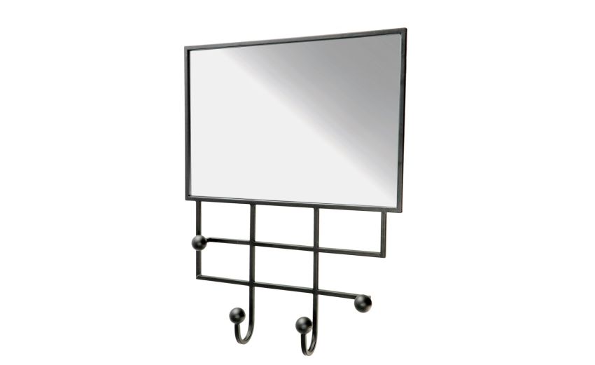 Specchio rettangolare con cornice in ferro h65 cm---Ferro-65 cmx50 cm Specchio rettangolare con cornice in ferro h65 cm---Ferro-65 cmx50 cm