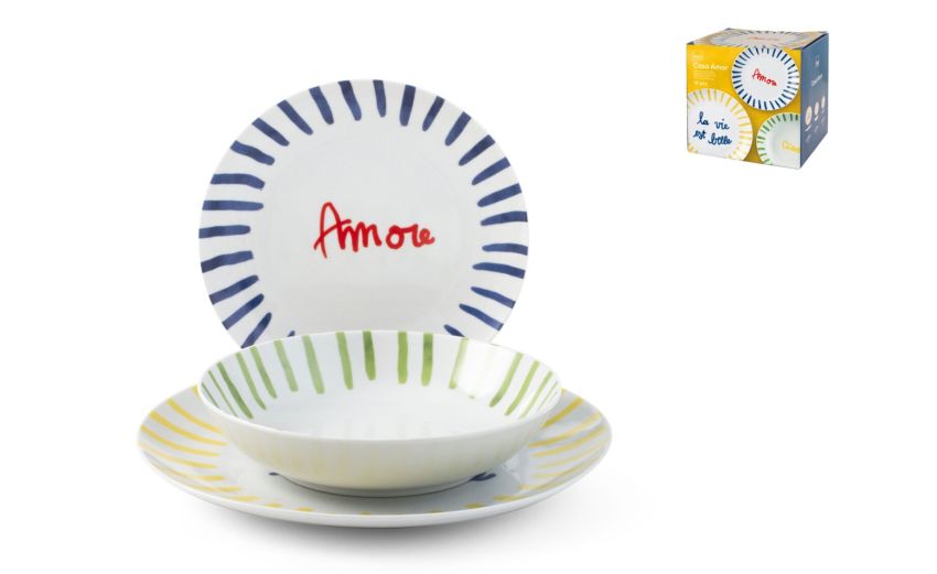 Casa amor servizio piatti 18 pezzi--Multicolore-Porcellana Casa amor servizio piatti 18 pezzi--Multicolore-Porcellana