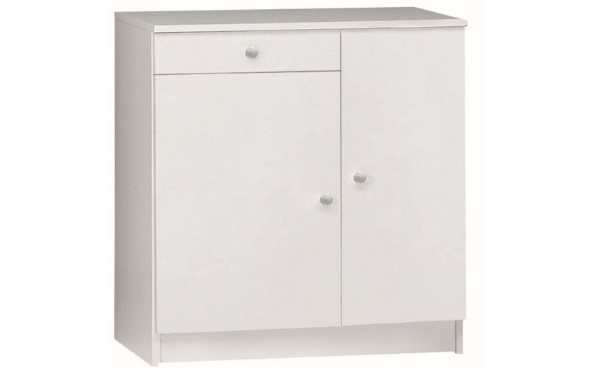 Space mobiletto bianco 2 ante 1 cassetto-Mobiletto 2 ante 1 cassetto-Bianco-Pannello-80 cmx77 cm Space mobiletto bianco 2 ante 1 cassetto-Mobiletto 2 ante 1 cassetto-Bianco-Pannello-80 cmx77 cm