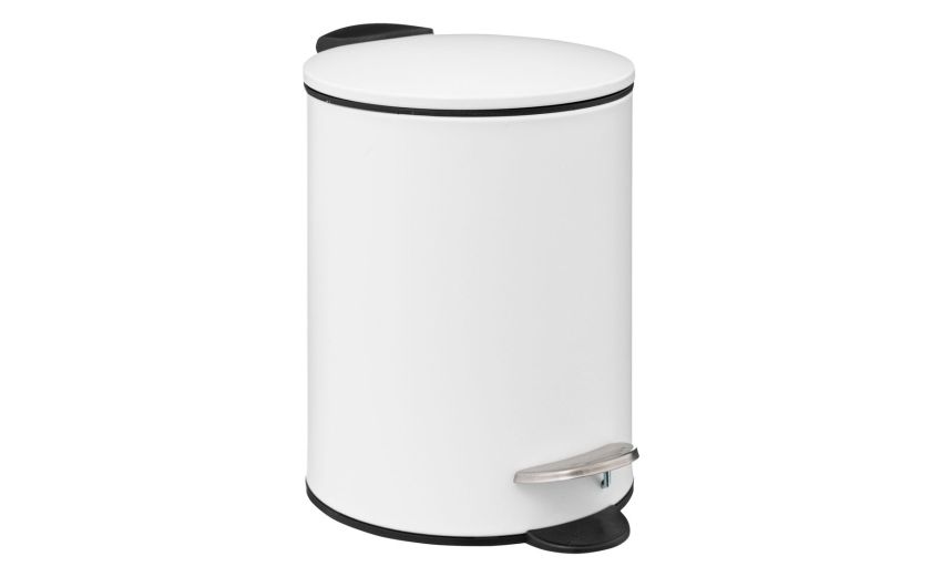 Cestino rifiuti in metallo bianco con pedale 3 litri--Bianco-Metallo-23 cmx22 Cestino rifiuti in metallo bianco con pedale 3 litri--Bianco-Metallo-23 cmx22