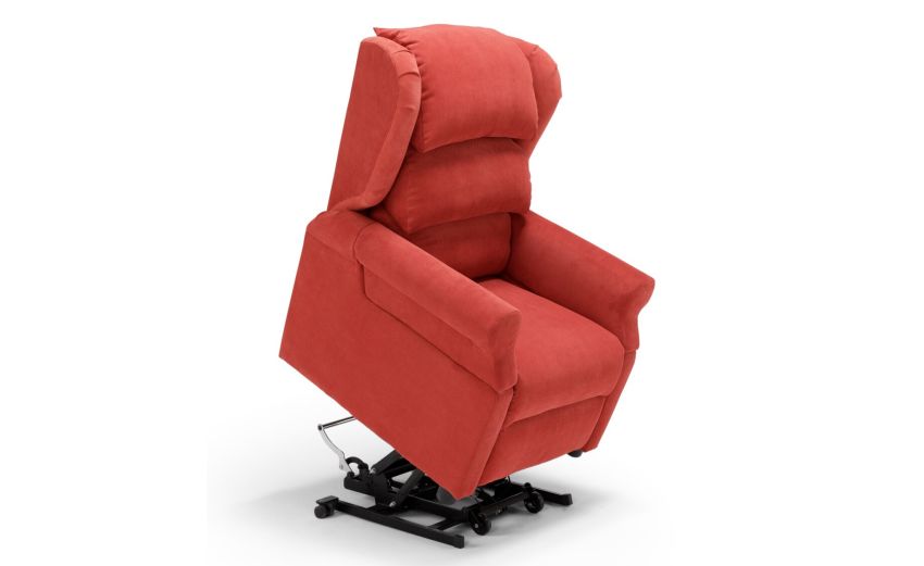 Fiore Plus poltrona in tessuto rosso-Seduta relax elettrica Fiore Plus poltrona in tessuto rosso-Seduta relax elettrica