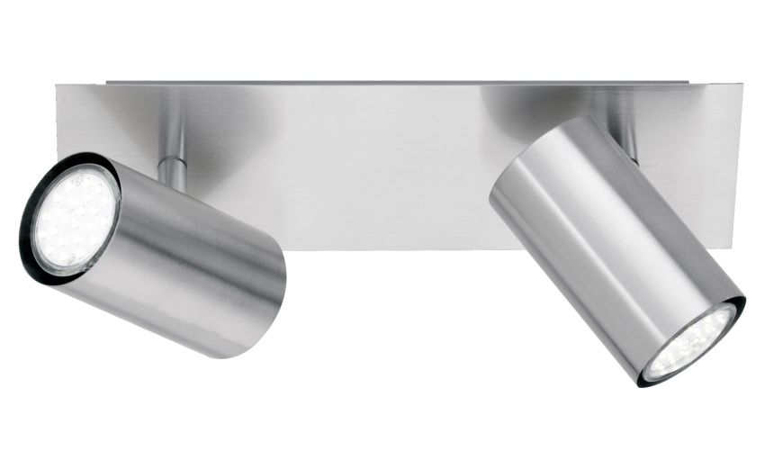 Marley barra 2 faretti LED 3W in acciaio-Lampadina non inclusa-Cromo-Metallo-15 cmx30 cm Marley barra 2 faretti LED 3W in acciaio-Lampadina non inclusa-Cromo-Metallo-15 cmx30 cm