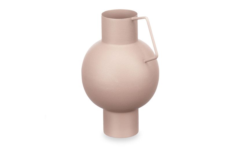 Vaso in metallo bombato rosa h23 cm--Rosa-Metallo Vaso in metallo bombato rosa h23 cm--Rosa-Metallo