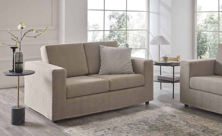 Ibiza divano 2 posti in tessuto beige -Interamente sfoderabile-Beige-Poliestere-85 cmx160 cm Ibiza divano 2 posti in tessuto beige -Interamente sfoderabile-Beige-Poliestere-85 cmx160 cm