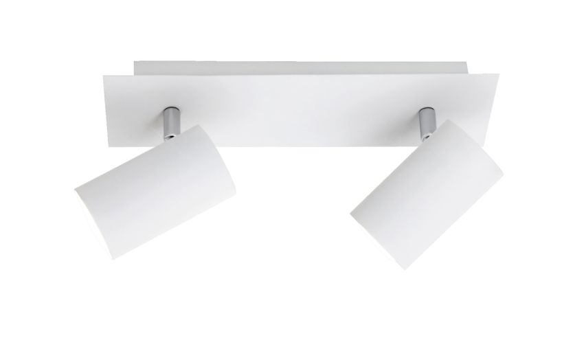 Marley barra 2 faretti LED 3W in metallo bianco-Lampadina non inclusa-Bianco-Metallo-9 cmx30 cm Marley barra 2 faretti LED 3W in metallo bianco-Lampadina non inclusa-Bianco-Metallo-9 cmx30 cm