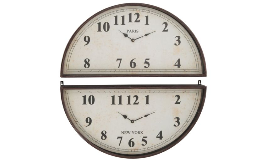 Orologio paris/new york 34x74 cm---Metallo-34 cmx74 cm Orologio paris/new york 34x74 cm---Metallo-34 cmx74 cm