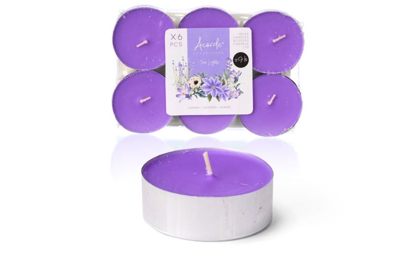 Set 6 pezzi Tea-light Lavanda--Viola-Cera Set 6 pezzi Tea-light Lavanda--Viola-Cera