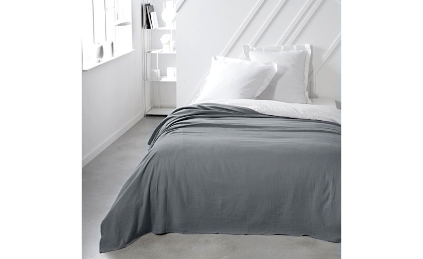 Organic Cotton copritutto grigio 180x260 cm- --100% Garza di Cotone-Singolo Organic Cotton copritutto grigio 180x260 cm- --100% Garza di Cotone-Singolo