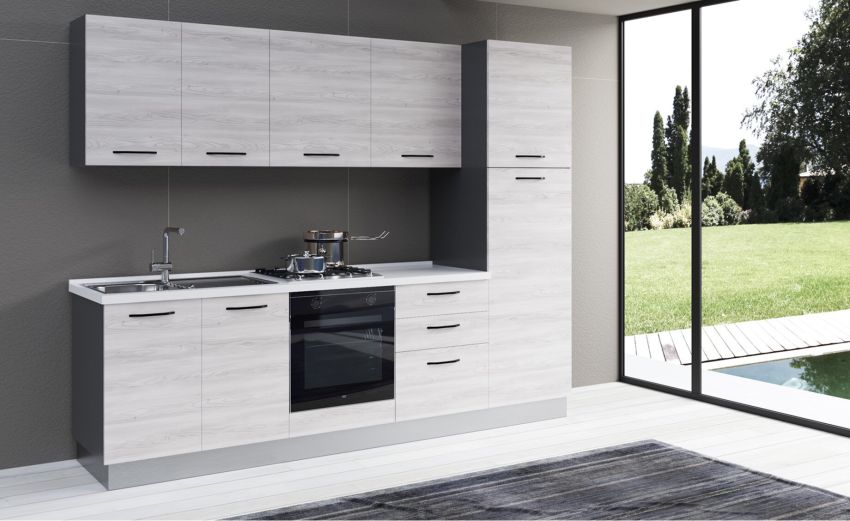 Gilda cucina 270 cm colore frassino ghiaccio-3 elettrodomestici Gilda cucina 270 cm colore frassino ghiaccio-3 elettrodomestici