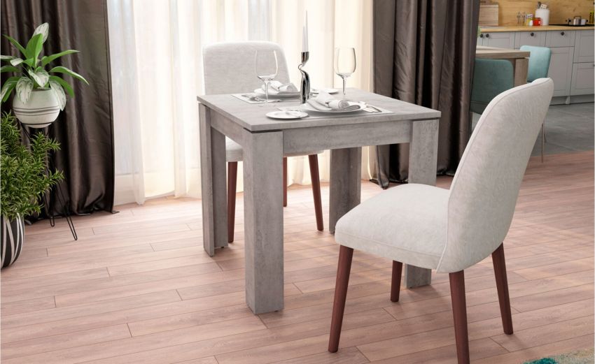 Texas tavolo quadrato grigio-Con piano in pannello melaminico-Grigio-Melaminico-75 cmx80 cm Texas tavolo quadrato grigio-Con piano in pannello melaminico-Grigio-Melaminico-75 cmx80 cm