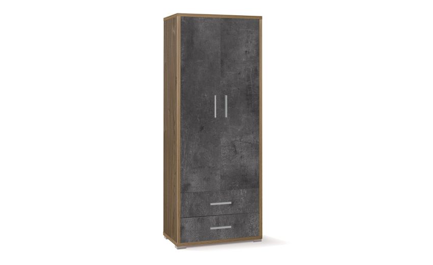 Work mobile ufficio 2 ante e 2 cassetti colore noce/ossido nero--Legno-Melaminico-182 cmx71 cm Work mobile ufficio 2 ante e 2 cassetti colore noce/ossido nero--Legno-Melaminico-182 cmx71 cm