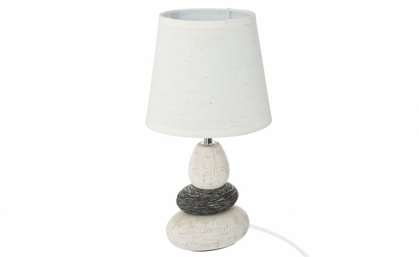 Glam lampada da tavolo E27 60W in gres bianco - -Bianco-Gres Glam lampada da tavolo E27 60W in gres bianco - -Bianco-Gres