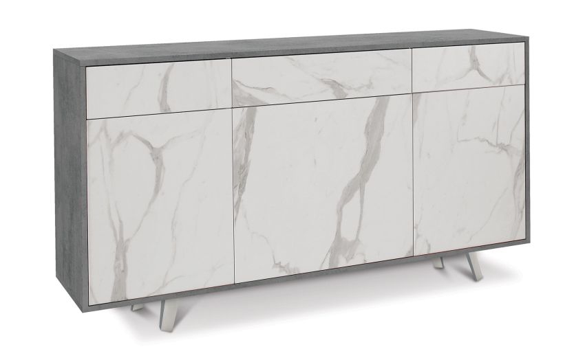Divina madia 3 ante+3 cassetti cemento/marmo calacatta--Cemento-Pannello melaminico-92 cmx164 cm Divina madia 3 ante+3 cassetti cemento/marmo calacatta--Cemento-Pannello melaminico-92 cmx164 cm