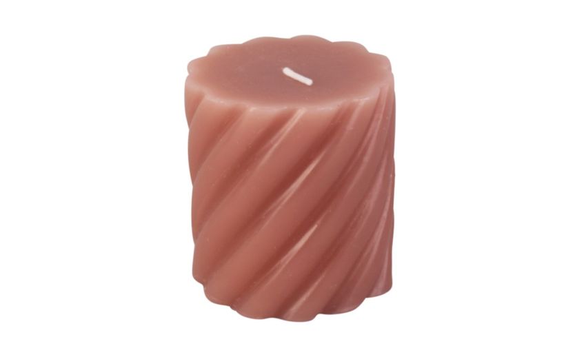 Swirl candela rosa h8 cm---Cera Swirl candela rosa h8 cm---Cera