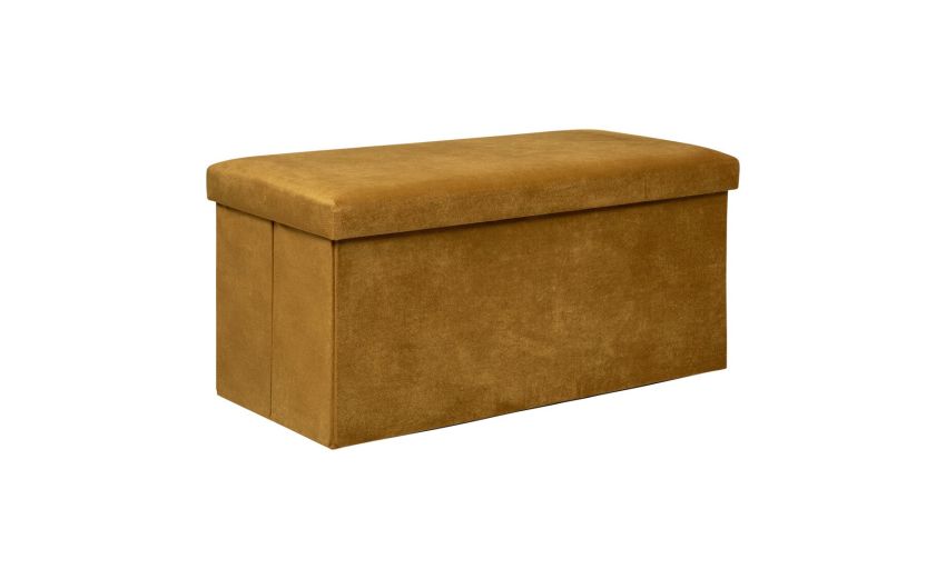 Lilou pouf in mdf ocra 78x40 cm--Giallo-Mdf Lilou pouf in mdf ocra 78x40 cm--Giallo-Mdf