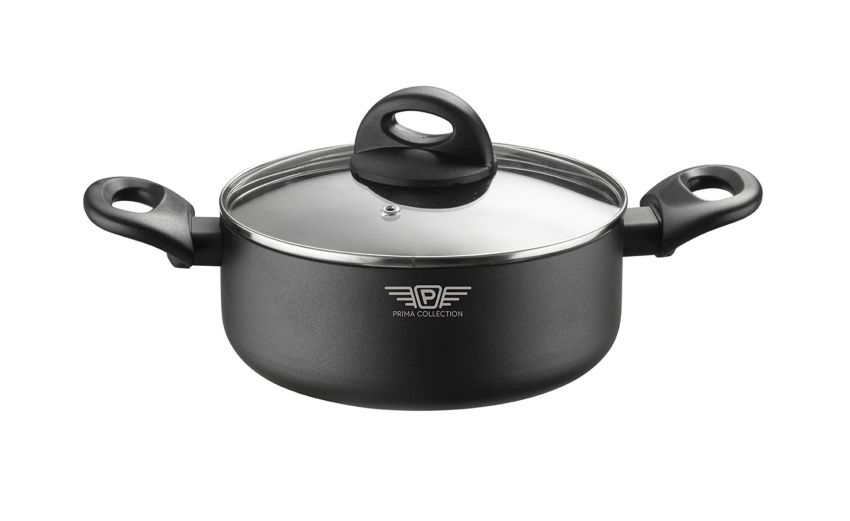 Pop casseruola alta antiaderente Ø24 cm-Fondo adatto a induzione-Nero-Alluminio Pop casseruola alta antiaderente Ø24 cm-Fondo adatto a induzione-Nero-Alluminio