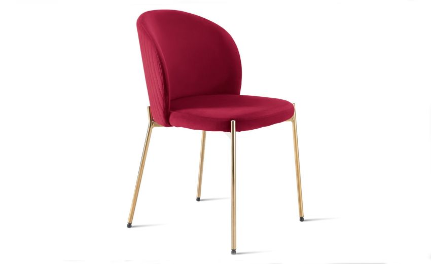 Gold sedia in velluto rosso-Struttura in metallo dorato-Roso-Velluto-80 cmx55 cm Gold sedia in velluto rosso-Struttura in metallo dorato-Roso-Velluto-80 cmx55 cm