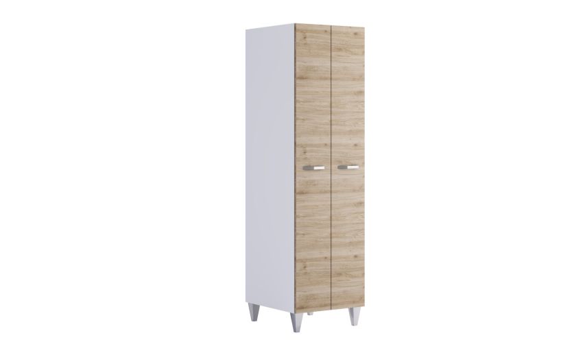 Colonna verticale lavanderia 2 ante bianco e rovere cadiz--Legno chiaro-Pannello-216 cmx60 cm Colonna verticale lavanderia 2 ante bianco e rovere cadiz--Legno chiaro-Pannello-216 cmx60 cm