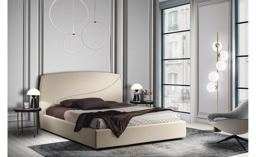 Sharon letto matrimoniale in similpelle bianco 160x190 cm--Bianco-Similpelle-116 cmx184 cm Sharon letto matrimoniale in similpelle bianco 160x190 cm--Bianco-Similpelle-116 cmx184 cm