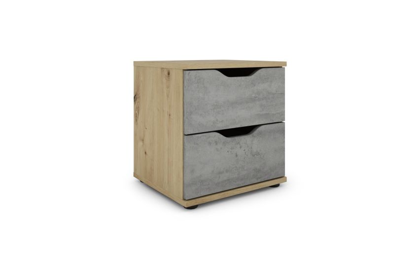 Dora comodino 2 cassetti rovere artisan e beton--Grigio-Pannello melaminico-42 cmx40 cm Dora comodino 2 cassetti rovere artisan e beton--Grigio-Pannello melaminico-42 cmx40 cm