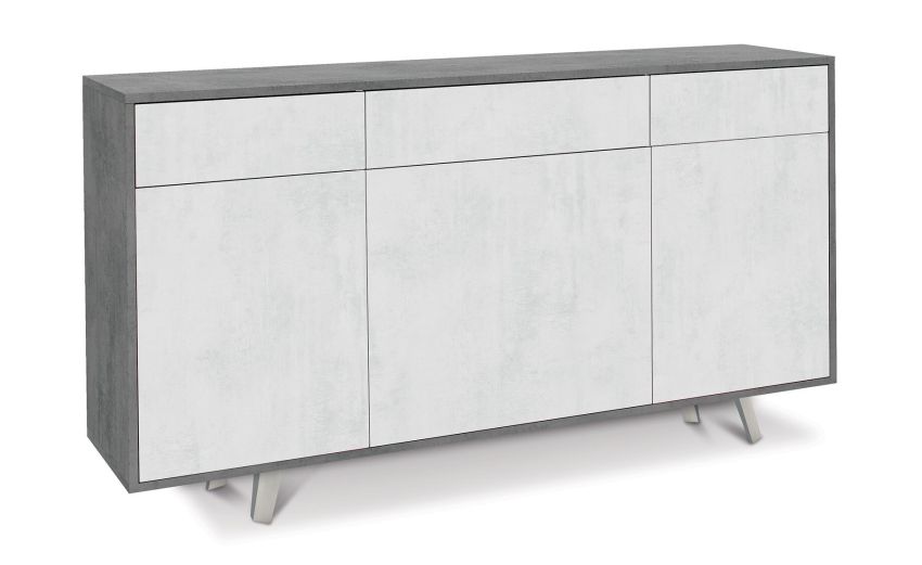 Divina madia 3 ante+3 cassetti cemento/ossido bianco--Cemento-Pannello melaminico-92 cmx164 cm Divina madia 3 ante+3 cassetti cemento/ossido bianco--Cemento-Pannello melaminico-92 cmx164 cm