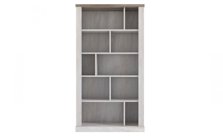 Volterra libreria 5 vani in laminato bianco e rovere-Misure L114 Volterra libreria 5 vani in laminato bianco e rovere-Misure L114