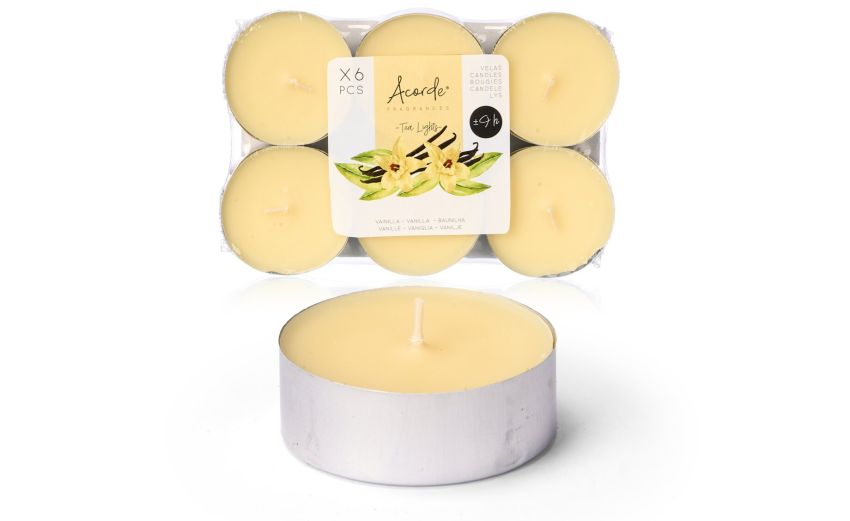 Set 6 pezzi Tea-light Vaniglia--Giallo-Cera Set 6 pezzi Tea-light Vaniglia--Giallo-Cera