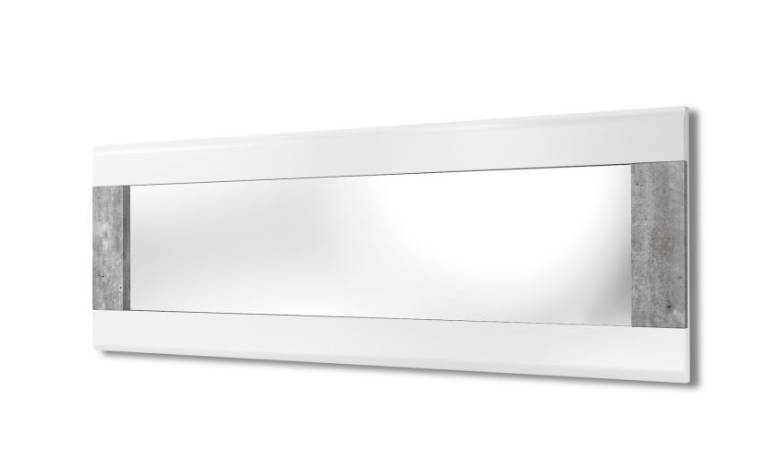 Vienna specchio bianco lucido e cemento- -Bianco-Pannello-60 cmx175 cm Vienna specchio bianco lucido e cemento- -Bianco-Pannello-60 cmx175 cm