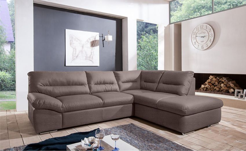 Bull divano angolare in tessuto ambra-Panchetta relax estraibile e contenitore-Marrone-Tessuto-183 x 123 cm Bull divano angolare in tessuto ambra-Panchetta relax estraibile e contenitore-Marrone-Tessuto-183 x 123 cm