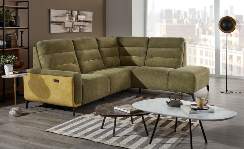 Imperia divano relax con penisola verde-Seduta relax elettrica-Verde-Tessuto-104 cmx394 cm Imperia divano relax con penisola verde-Seduta relax elettrica-Verde-Tessuto-104 cmx394 cm