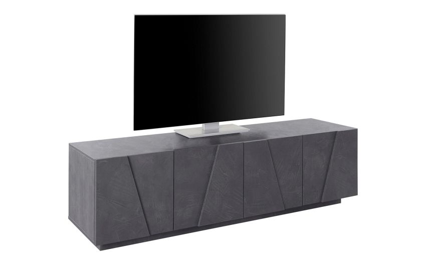 Cross porta tv 4 ante in pannello nobilitato ardesia--Grigio scuro-Pannello-46 cmx162.4 cm Cross porta tv 4 ante in pannello nobilitato ardesia--Grigio scuro-Pannello-46 cmx162.4 cm