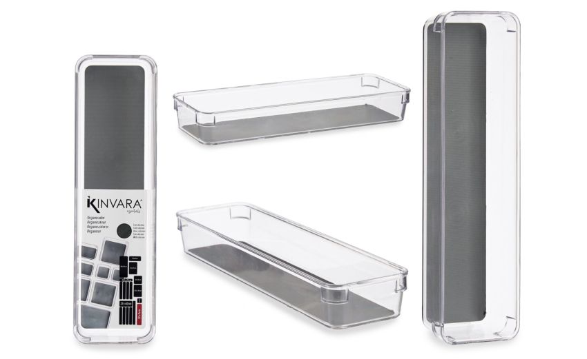 Organizer per cassetti grigio---Plastica Organizer per cassetti grigio---Plastica