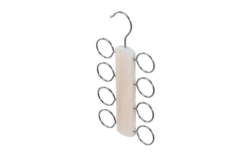 Gruccia porta foulard 8 spazi in legno chiaro--Bianco-Legno-26 cmx13 Gruccia porta foulard 8 spazi in legno chiaro--Bianco-Legno-26 cmx13