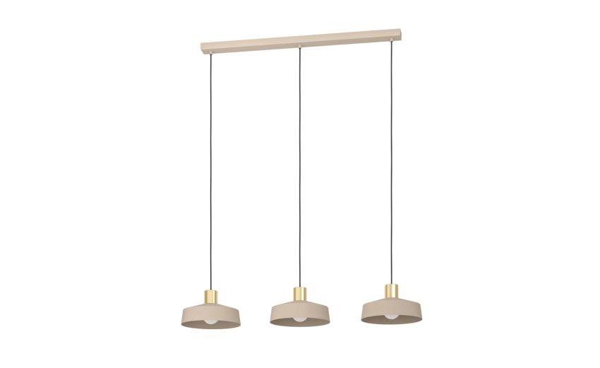 Valdiola 3 lampade a sospensione h110 cm--Sabbia-Acciaio-110 cmx93 cm Valdiola 3 lampade a sospensione h110 cm--Sabbia-Acciaio-110 cmx93 cm
