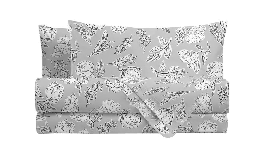 Blossom copripiumino piazza e mezza grigie- --100% Cotone-Piazza e mezza Blossom copripiumino piazza e mezza grigie- --100% Cotone-Piazza e mezza
