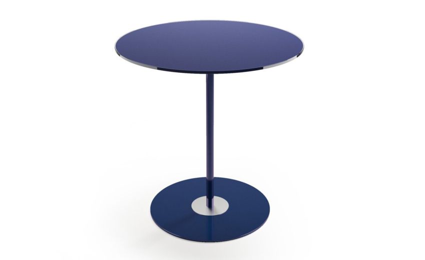 Glass tavolino Dallia rotondo blu h52 cm--Blu-Vetro Glass tavolino Dallia rotondo blu h52 cm--Blu-Vetro