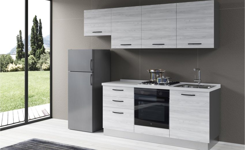 Gilda cucina 240 cm colore frassino ghiaccio -3 elettrodomestici--Pannello-216 cmx240 cm Gilda cucina 240 cm colore frassino ghiaccio -3 elettrodomestici--Pannello-216 cmx240 cm