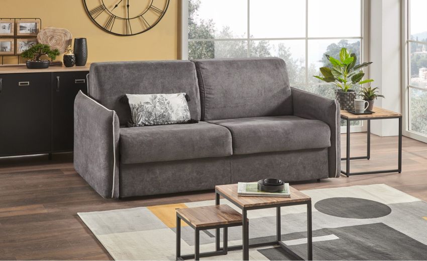 Judy divano letto 3 posti in tessuto antracite-Materasso h18 cm-Grigio scuro-Tessuto-190 x 140 cm Judy divano letto 3 posti in tessuto antracite-Materasso h18 cm-Grigio scuro-Tessuto-190 x 140 cm