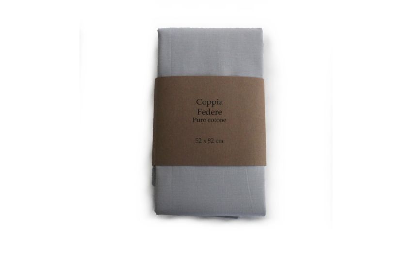 Set 2 federe in cotone grigio 50x80 cm---100% Cotone-52 cmx82 cm Set 2 federe in cotone grigio 50x80 cm---100% Cotone-52 cmx82 cm