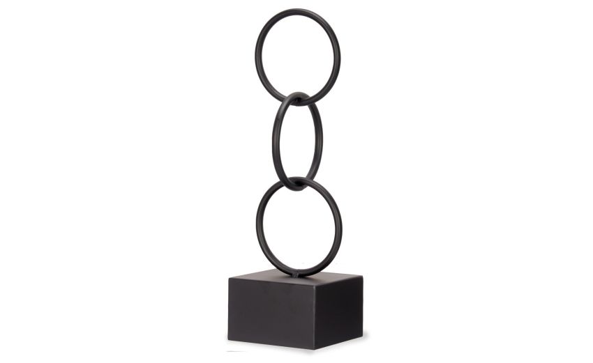 Cerchi decorazione tavolo in metallo nero h40 cm--Nero-Metallo Cerchi decorazione tavolo in metallo nero h40 cm--Nero-Metallo