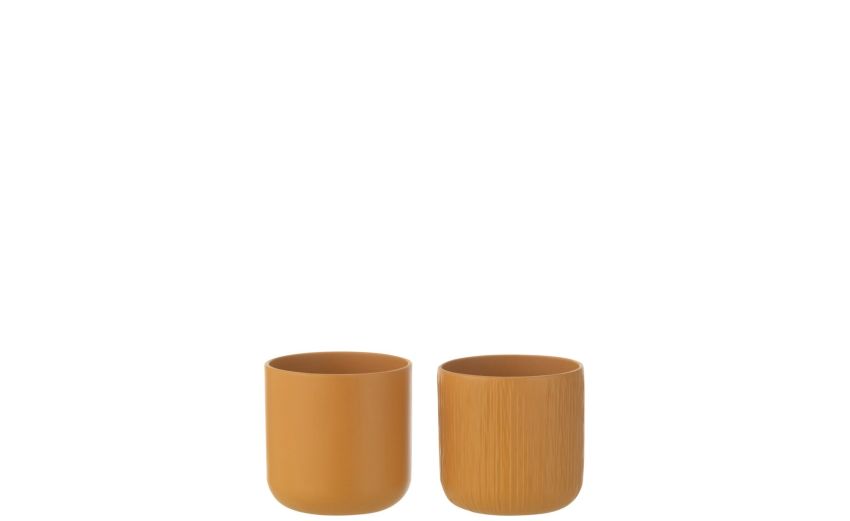 Porta vaso in ceramica ocra Ø11 cm-Decori assortiti-Ocra-Ceramica Porta vaso in ceramica ocra Ø11 cm-Decori assortiti-Ocra-Ceramica
