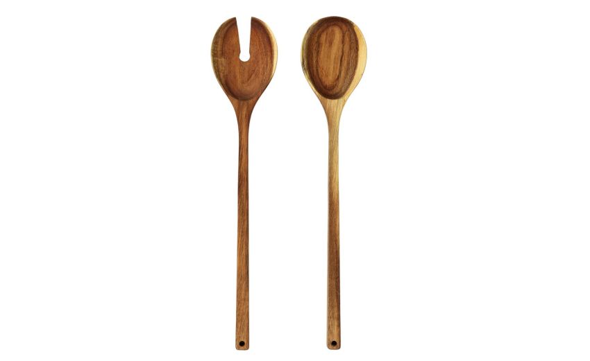 Set 2 cucchiai in legno di acacia H36 cm--Legno naturale-Legno Set 2 cucchiai in legno di acacia H36 cm--Legno naturale-Legno