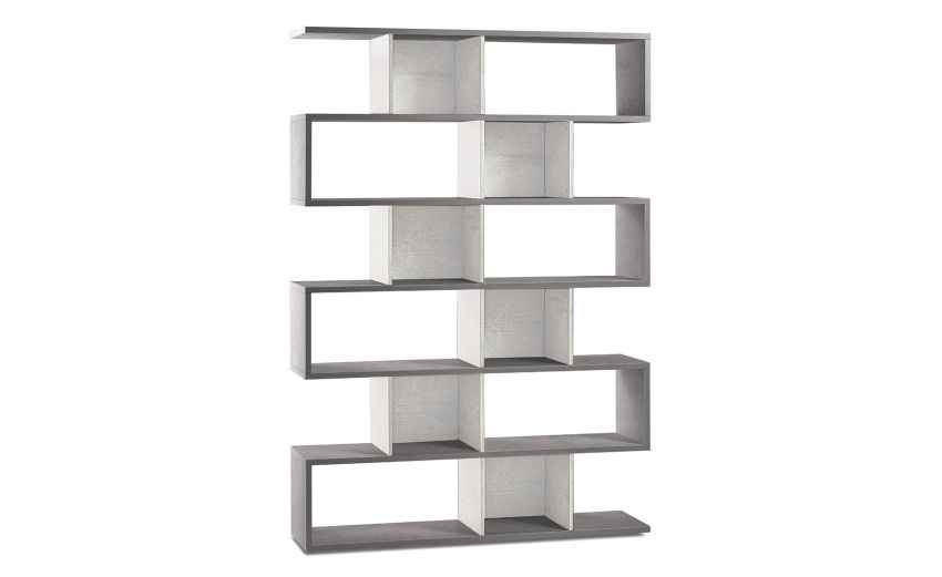 Book libreria a parete cemento/ossido bianco h215 cm--Bianco-Pannello melaminico-215 cmx150 cm Book libreria a parete cemento/ossido bianco h215 cm--Bianco-Pannello melaminico-215 cmx150 cm