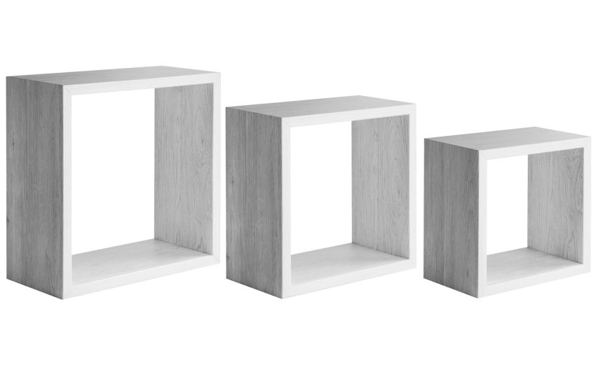 Square set 3 mensole in mdf legno bianco - -Legno bianco-Mdf Square set 3 mensole in mdf legno bianco - -Legno bianco-Mdf