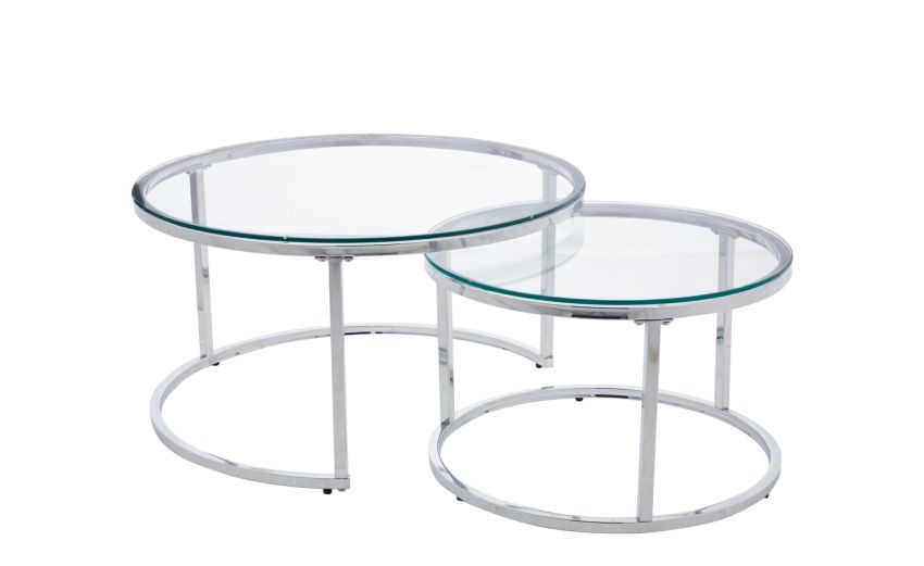 Tao set tavolini tondi --Grigio-Metallo Tao set tavolini tondi --Grigio-Metallo