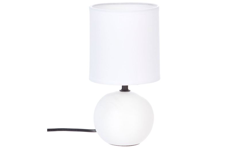 Timeo abatjour bianca in ceramica E14 60W--Bianco-Ceramica Timeo abatjour bianca in ceramica E14 60W--Bianco-Ceramica