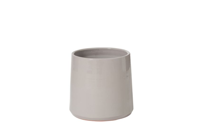 Porta vaso tondo in ceramica grigio Ø23 cm--Grigio-Ceramica Porta vaso tondo in ceramica grigio Ø23 cm--Grigio-Ceramica