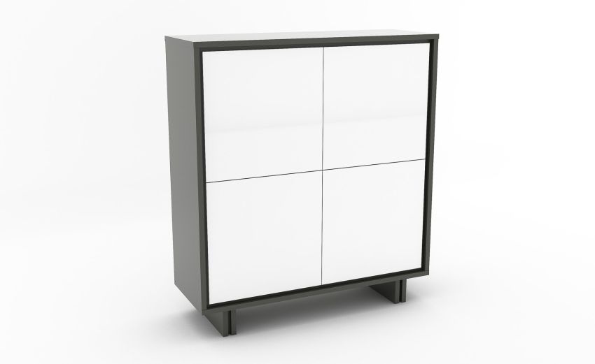 Rio madia 4 ante alta fango/bianco lucido--Bianco lucido-Nobilitato-144 cmx129 cm Rio madia 4 ante alta fango/bianco lucido--Bianco lucido-Nobilitato-144 cmx129 cm